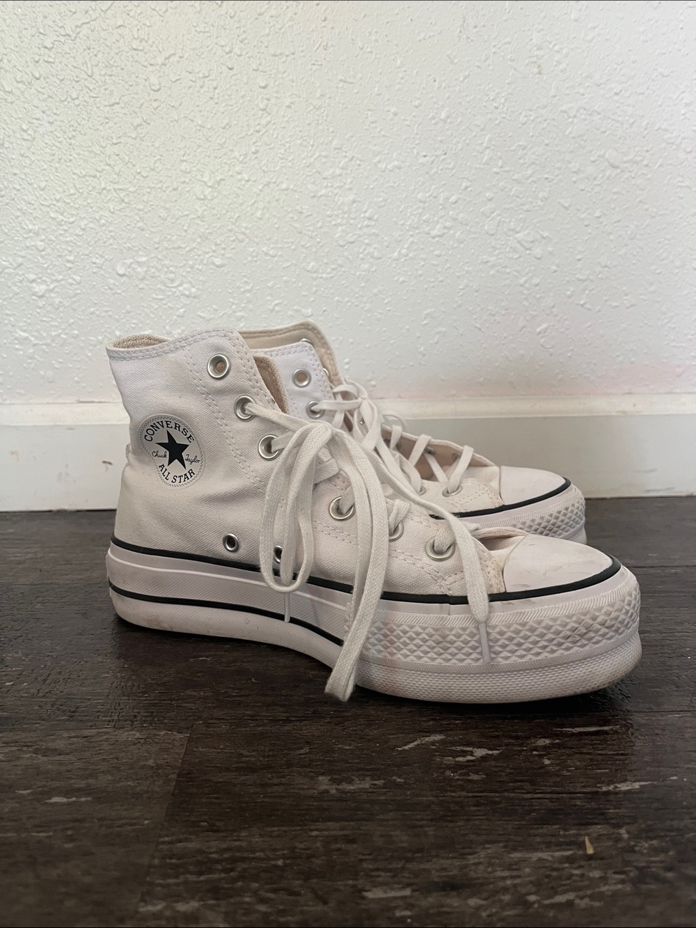 Converse White High-Top Platform Sneakers